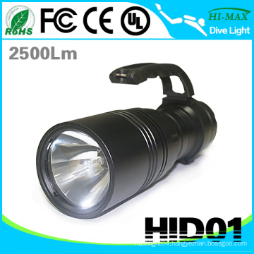 High performance IP68 55w high power handheld hid xenon torch flashlight